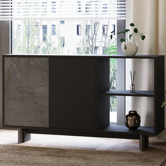 Hanah Home Ravello Gordion Marble y Anthracite